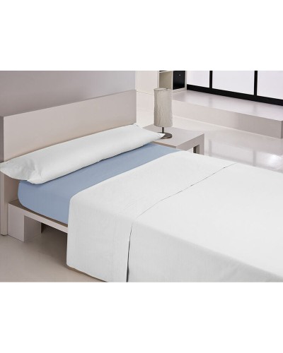 Sábana bajera ajustable azul Happy Home | Aleta francesa | Para colchones con esquinas de hasta 30 cm
