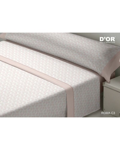 Set beddengoed D'Or ROMA Roze Bed van 135 Franela