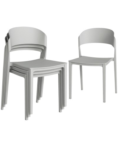  Set 4 Sedie Giardino , Impilabili, Struttura pp Adatte per Tutte le Stagioni