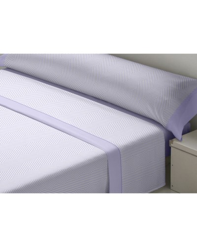 Lenzuola D'Or VARTO Malva Flannel Cotton Bed Sheets with French Flap, Soft and Warm
