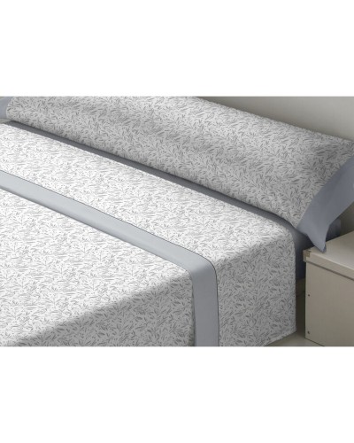 Draps de Flanelle Gris Simple D'Or TILA, Chauds et Doux pour le Sommeil Hivernal.
