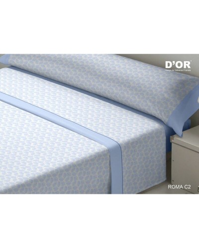 D'Or Roma Sábanas Individuales de Franela - Azul Celeste
