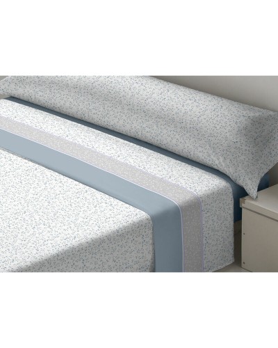Lenzuola SEDALINA DARCY Azzurro Osimano - Set Cotone Naturale e Traspirante