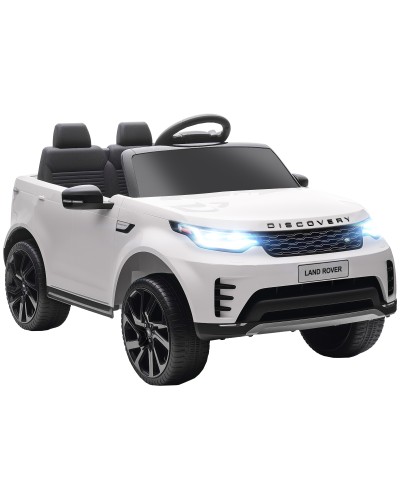  Macchina Elettrica per Bambini Licenza Land Rover con Fari LED, Clacson e Telecomando, 105x68.5x58 cm, Bianco