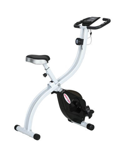  Cyclette Magnetica Pieghevole a 8 Livelli di Resistenza con Seduta Regolabile, in Acciaio, 97x43x110 cm, Nero