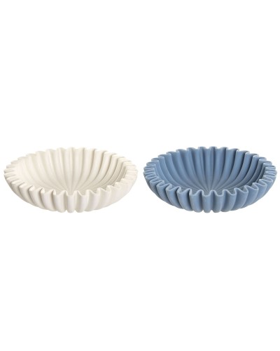 Middenstuk Home ESPRIT Wit Marineblauw (2 Stuks)