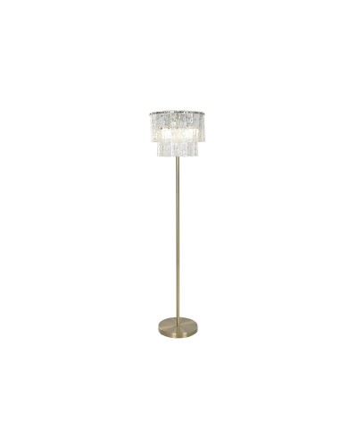 Lampadaire Home ESPRIT Transparent Doré 25 W 220 V 38 x 38 x 160 cm