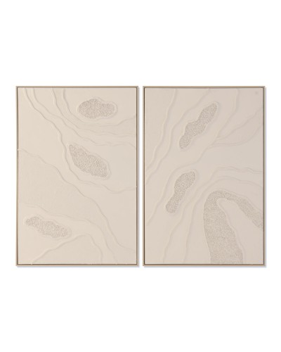 Painting Home ESPRIT Beige Modern Urban 62 x 4,5 x 92 cm (2 Units)