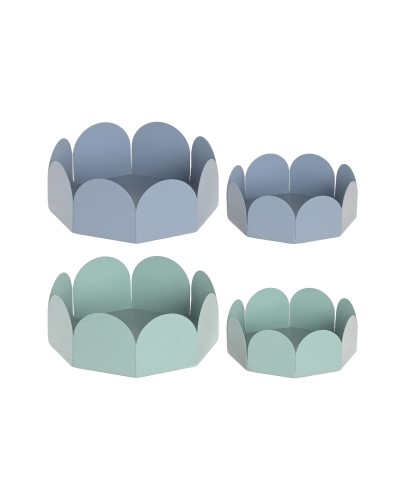 Vide-poches Home ESPRIT Bleu Turquoise Métal Urbaine Arc 20 x 20 x 7 cm (2 Unités)