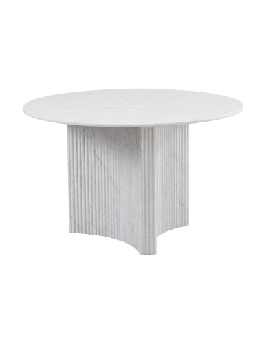 Dining Table Home ESPRIT White Granite MDF Wood 120 x 120 x 75 cm