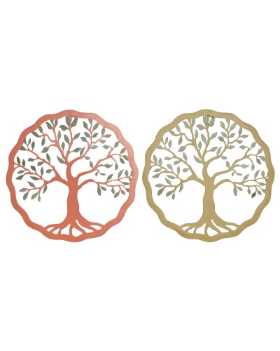 Wanddecoratie Home ESPRIT Metaal 30 x 1 x 30 cm (2 Stuks)