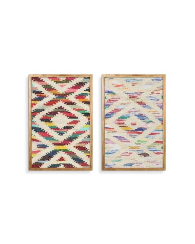 Painting Home ESPRIT Boho With relief 60 x 3 x 90 cm (2 Units)
