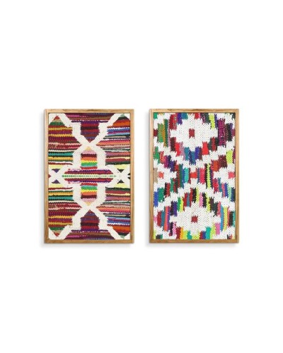 Cadre Home ESPRIT Boho Avec relief 40 x 3 x 60 cm (2 Unités)