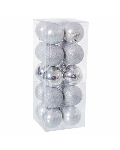 Joulupallot Hopeinen Muovinen 6 x 6 x 6 cm (20 osaa)