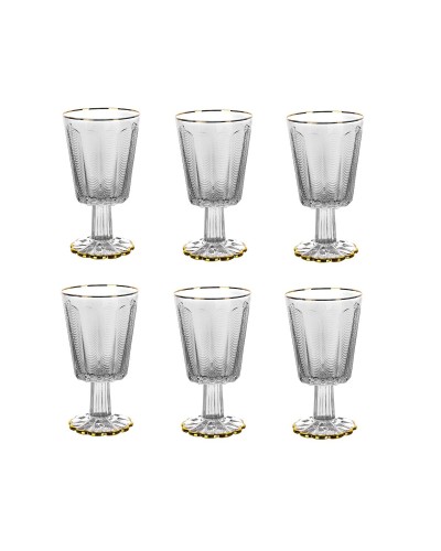 Gläsersatz Home ESPRIT Durchsichtig Gold Kristall 445 ml