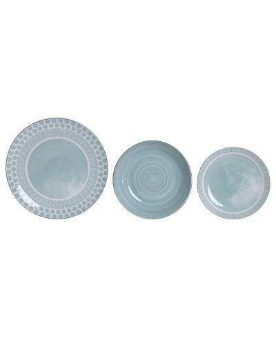Set de Vajilla Home ESPRIT Turquesa Porcelana 18 Piezas
