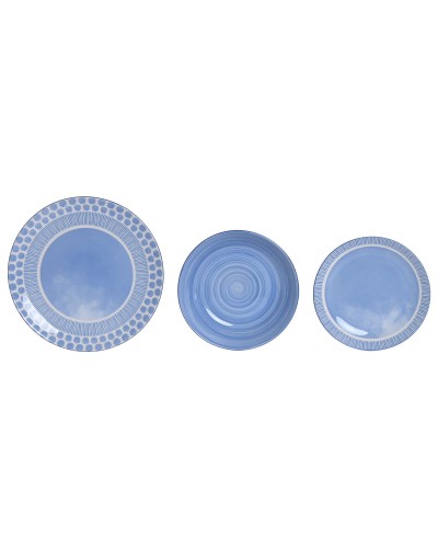 Set de Vajilla Home ESPRIT Azul claro Porcelana 18 Piezas