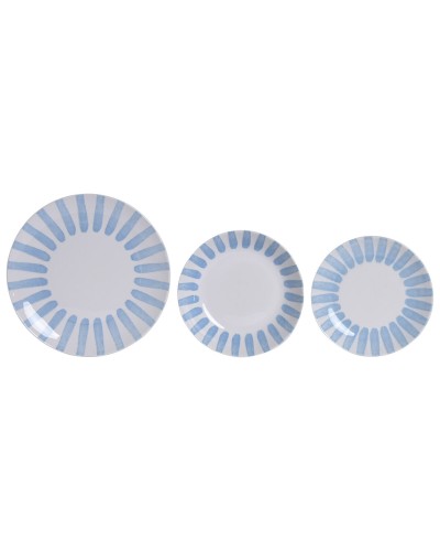 Service de Vaisselle Home ESPRIT Bleu Porcelaine 18 Pièces