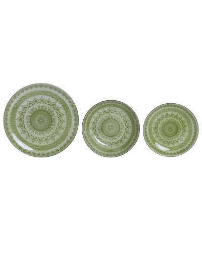 Service de Vaisselle Home ESPRIT Vert Porcelaine Arabe 18 Pièces
