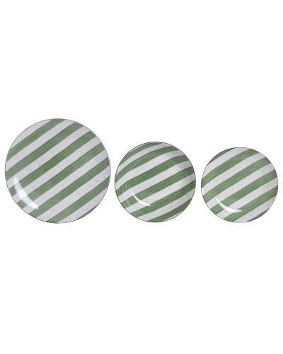 Geschirr-Set Home ESPRIT grün Porzellan Mediterraner 18 Stücke