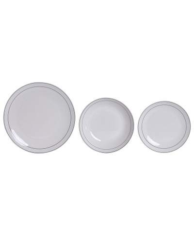Dinnerware Set Home ESPRIT White Black Porcelain 18 Pieces