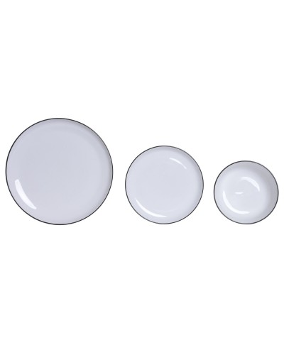Set de Vajilla Home ESPRIT Blanco Negro Porcelana 18 Piezas