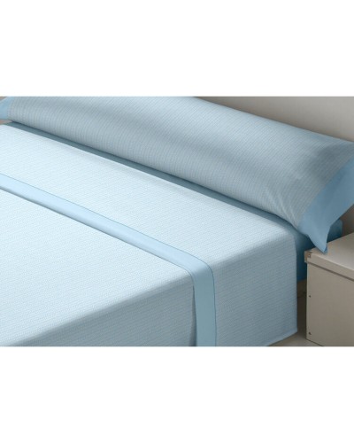 Flannel Bed Sheets Single Blue CEBRA by D'Or - Soft and Warm Comfort
