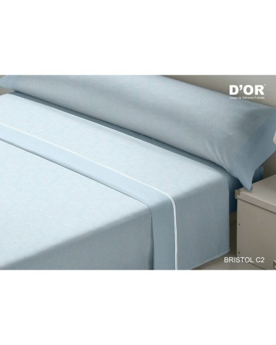 Draps de Flanelle Simple D'Or Bristol Bleu Azur

