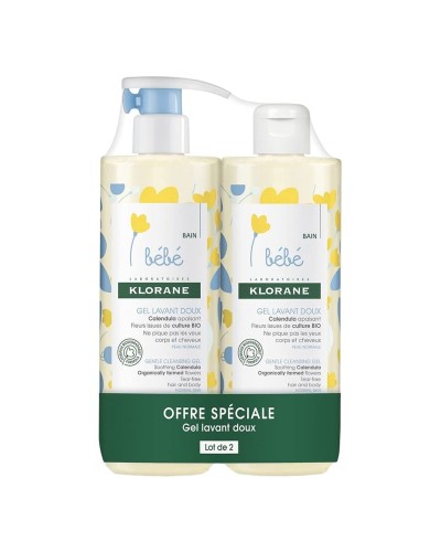 Gel Bagno Klorane Bebe Duo 2 x 500 ml