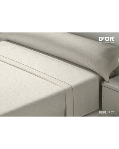 Lenzuola D'Or BERLIN Flanell Bettwäsche Beige für Einzelbett (1,5 Personen)
