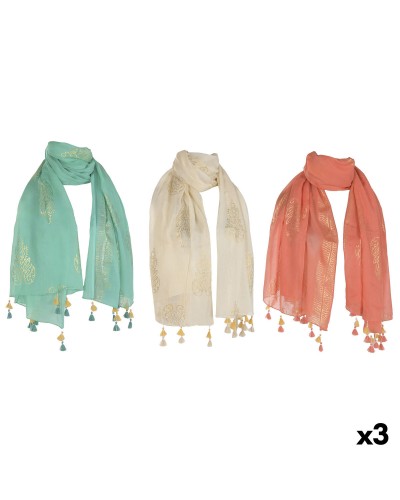 Pañuelo Home ESPRIT Verde Beige Dorado Coral (3 Unidades)