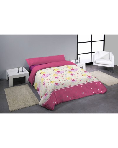 Set Copripiumino Singolo Hosteline BAILA Rosa 2 Pezzi