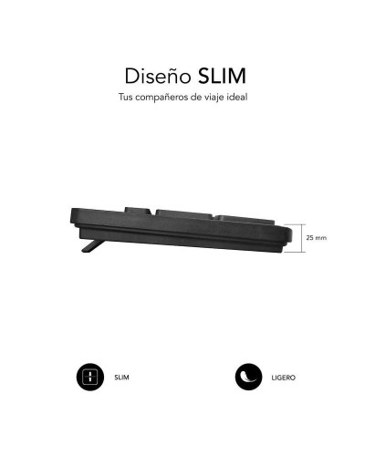 Teclado Subblim SUBKBC-0SSK50 Negro Qwerty Español QWERTY
