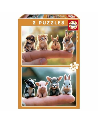 Puzzle Educa Baby Animals 2 x 20 (2 Unidades)