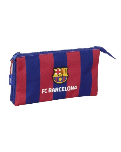 Trousse Fourre-Tout Triple F.C. Barcelona 24/25 Bordeaux Blue marine 22 x 12 x 3 cm