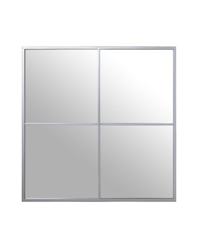 Espejo de pared Alexandra House Living Plateado Metal Ventana 5 x 73 x 73 cm