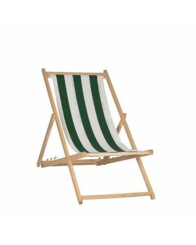 Solstol Jardin Prive Cancale Strepen Wit/Groen beukenhout (132 x 55 x 35 cm)