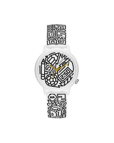 Unisexklocka Guess TIME TO GIVE Vit Svart Multicolour (Ø 38 mm)