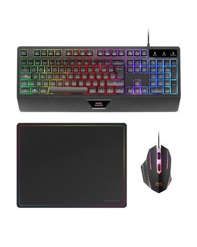 Tangentbord Mars Gaming MCP124ES Svart Multicolour (3 antal)
