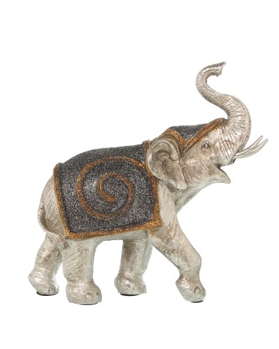 Statua Elefante Decorativa Argentata Alexandra House Living, 12 x 24 x 23 cm