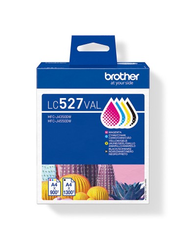 Originele inkt cartridge Brother LC527VAL Geel Multicolour (4 Stuks)