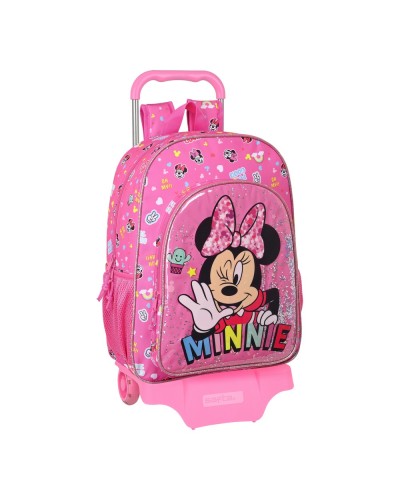 Cartable à roulettes Minnie Mouse Lucky Rose 33 x 42 x 14 cm