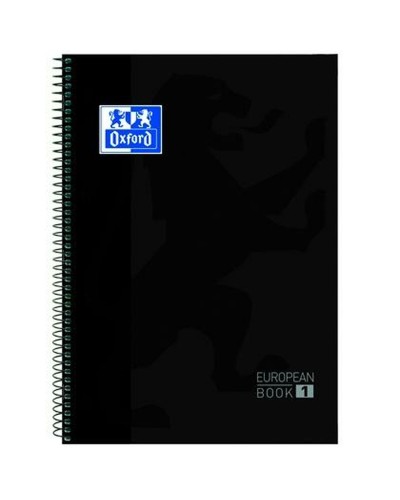 Carnet Oxford Classic 80 Volets 5 Unités A4 Agrafes Noir (5 Pièces)