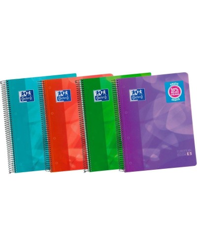 Cahier Oxford European Book 5 Multicouleur A4 120 Volets Microperforé 5 Pièces