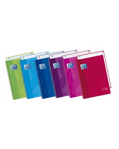 Cahier Oxford European Book Multicouleur A4 A4+ 80 Volets Microperforé 4 Pièces