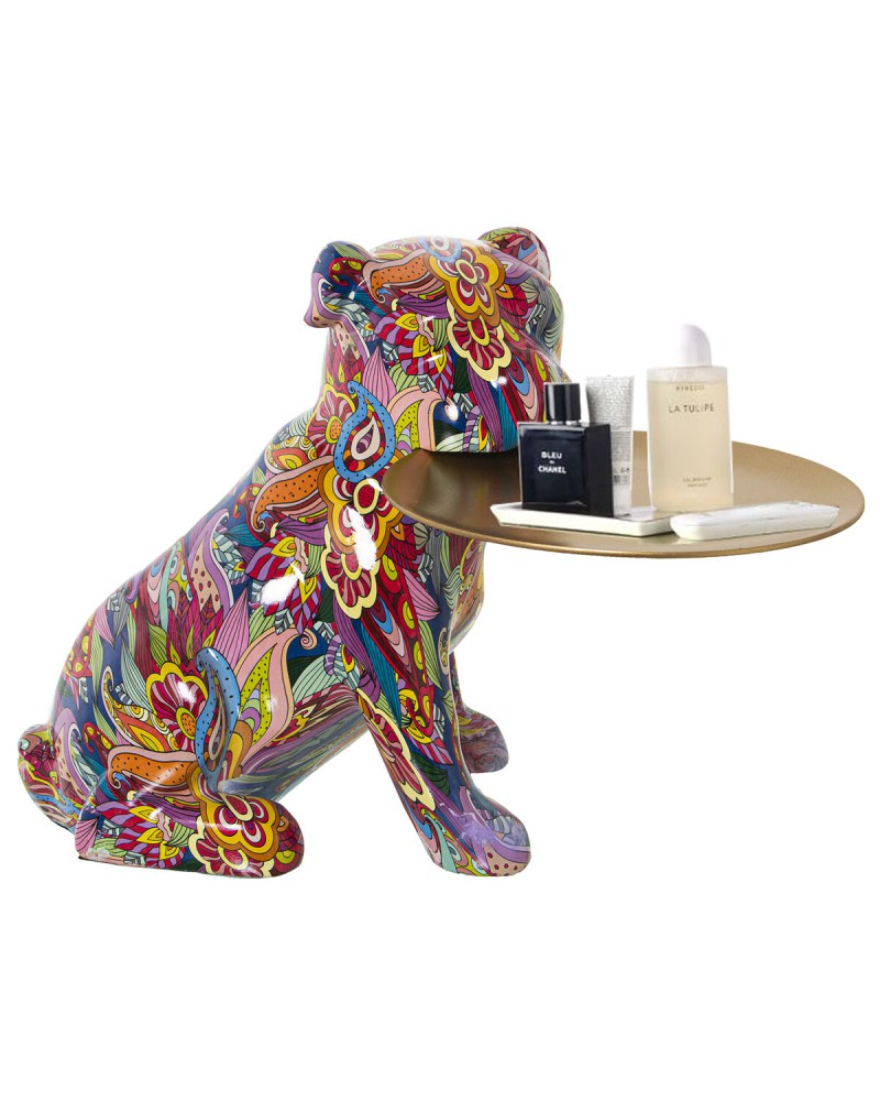 Decorative Figure Alexandra House Living Multicolour Plastic Dog 21 x 27 x 29 cm Tray