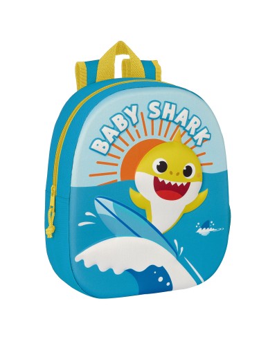 Schulrucksack Baby Shark 3D 27 x 33 x 10 cm Blau