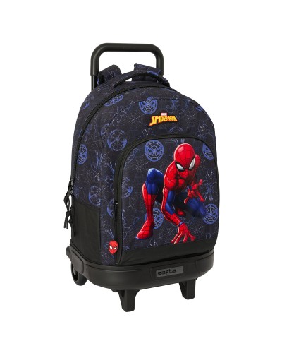 Schulrucksack mit Rädern Spider-Man Attack Schwarz 33 x 45 x 22 cm