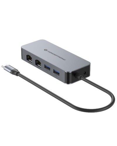 Adattatore di rete da USB-C a doppia porta Gigabit con hub USB a 2 porte