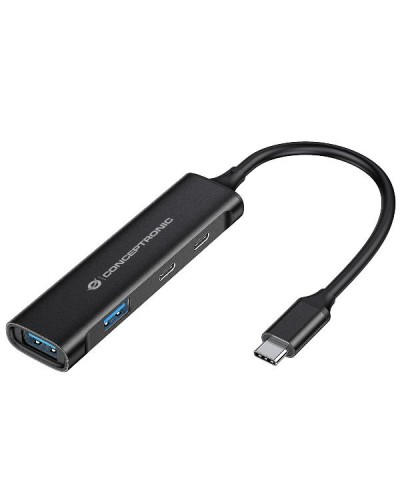 HUB 4-PORTE USB 3.0 - 2x USB-C + 2x USB-A in Alluminio